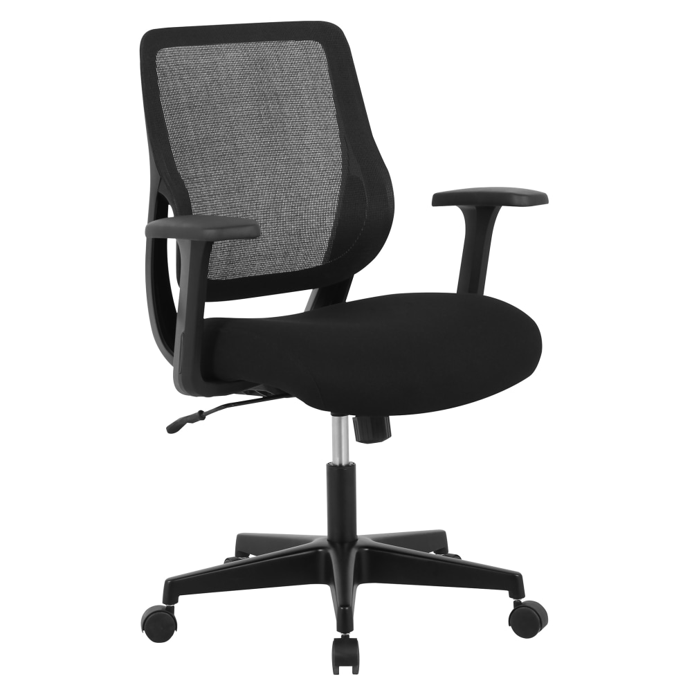 Realspace® Sensi Mesh/Fabric Low-Back Task Office Chair, Black,
