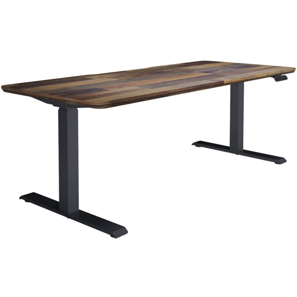 VARI 72"W Adjustable Electric Standing Desk, Reclaimed Wood