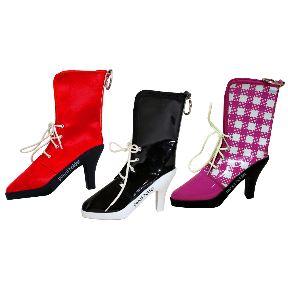 Inkology Boot Pencil Pouches, 9"H x 6"W x