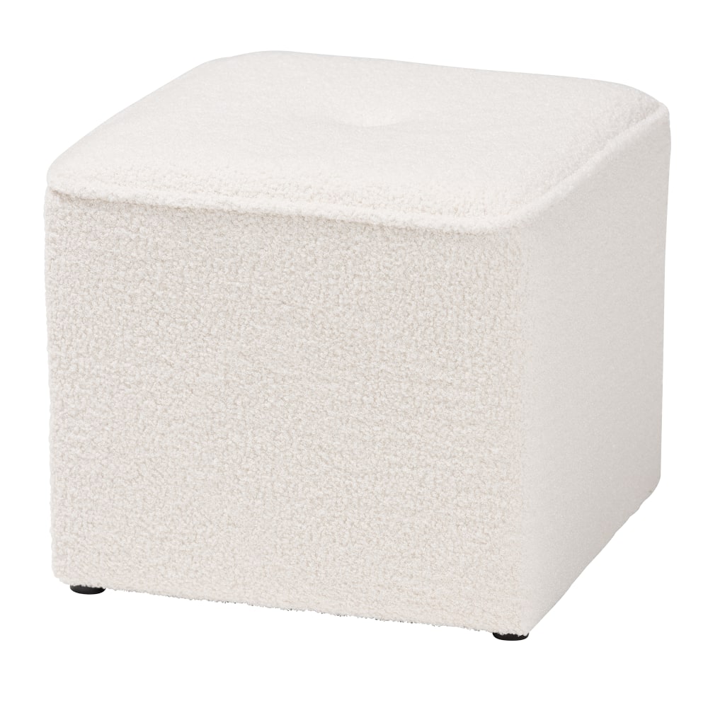 Baxton Studio Isaiah Modern Boucle Upholstered Ottoman, 14-1/4”H