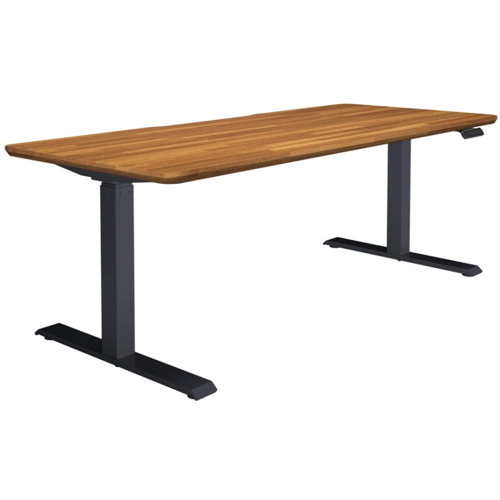 VARI 72"W Adjustable Electric Standing Desk, Butcher Block