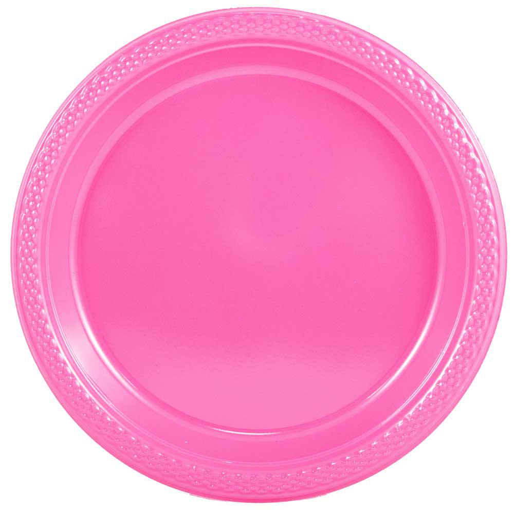 JAM PAPER Round Plastic Party Plates, Large, 10