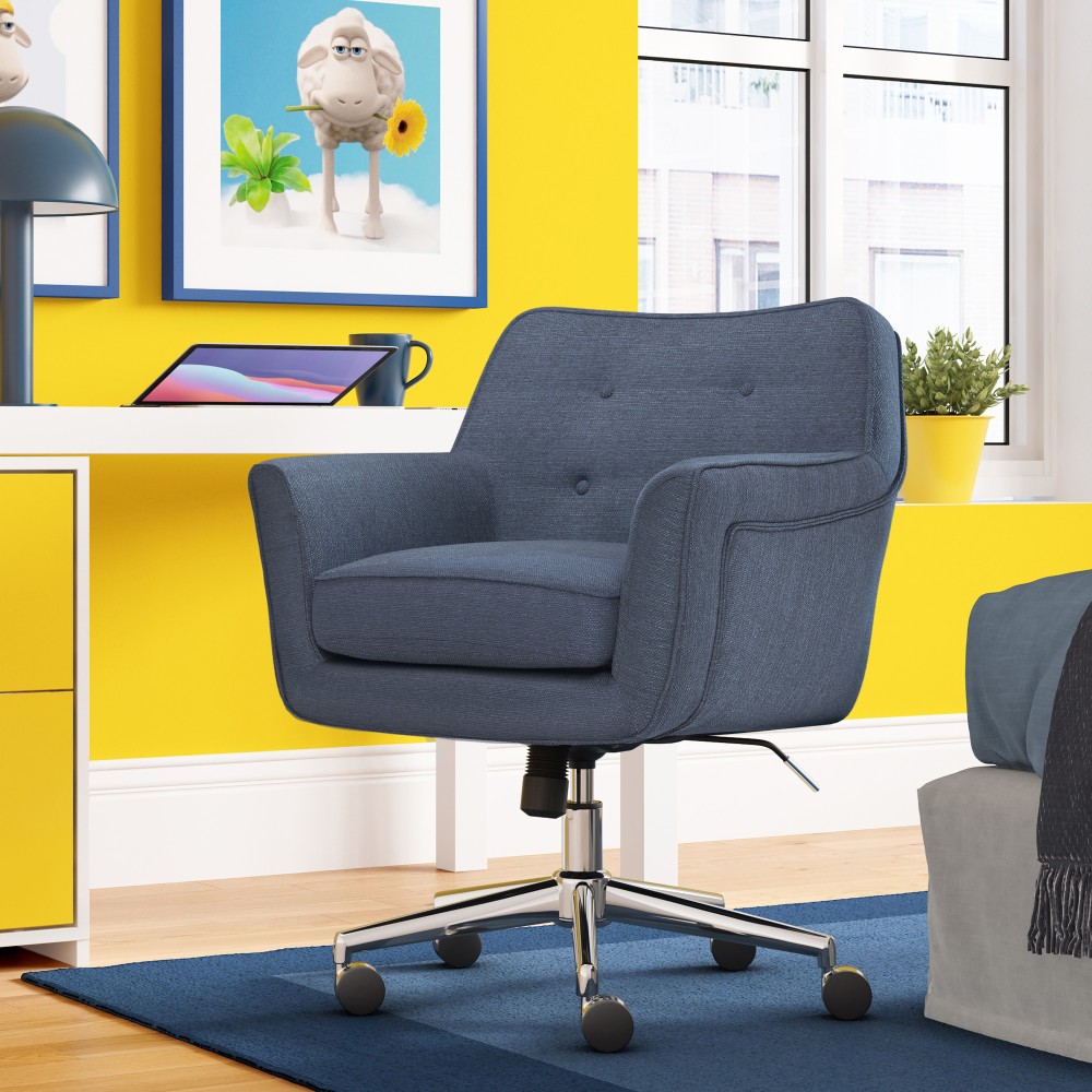Serta® Ashland Home Mid-Back Office Chair, Twill Fabric,