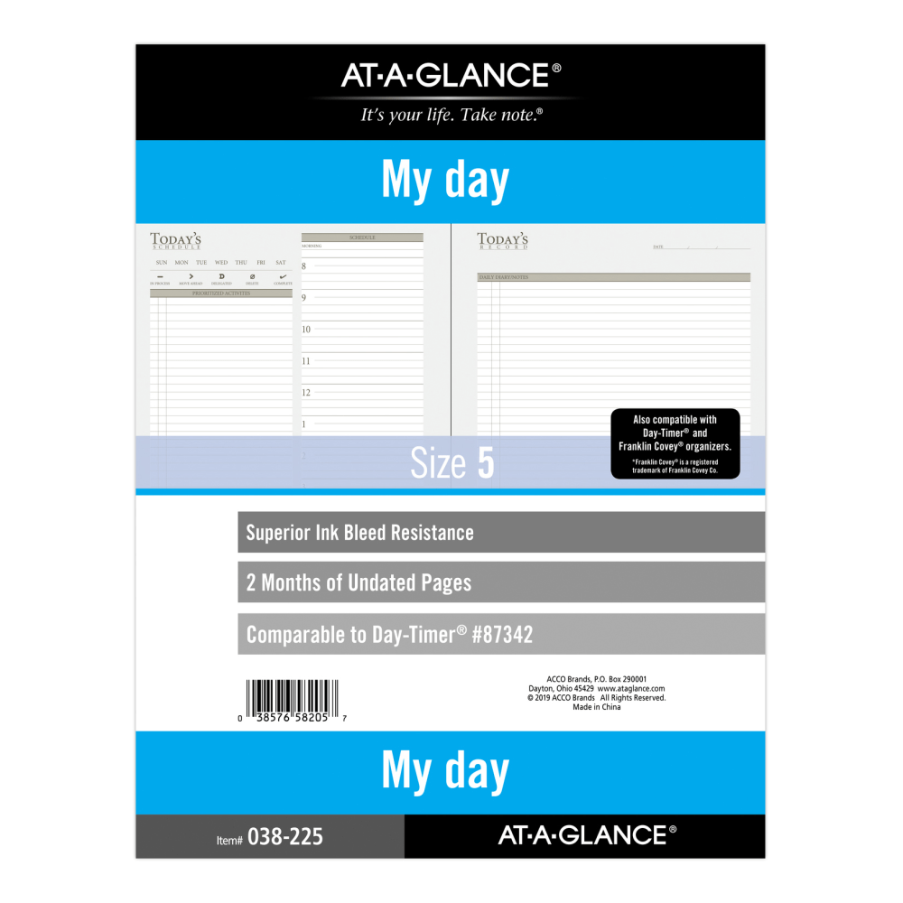 AT-A-GLANCE® 2-Month Daily Planner Calendar Refill, 8-1/2" x