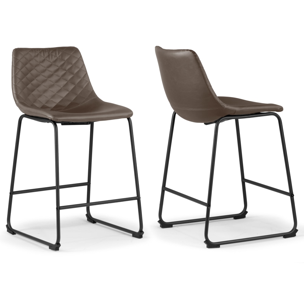 Glamour Home Ave Faux Leather Counter-Height Stools With
