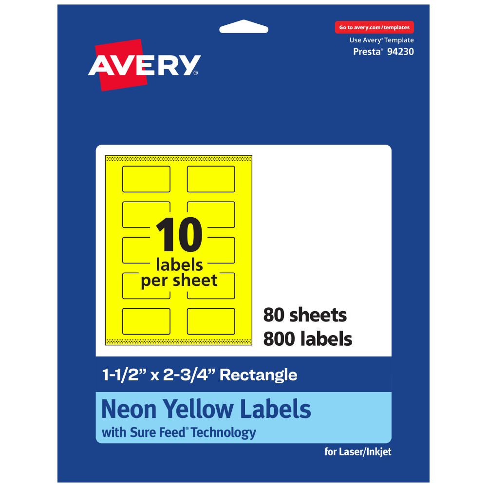 Avery® Print-To-The-Edge Labels With Sure Feed® Technology And