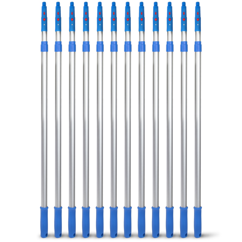 Gritt Commercial Telescopic Poles, 6&#x27;, Blue/Silver, Pack Of