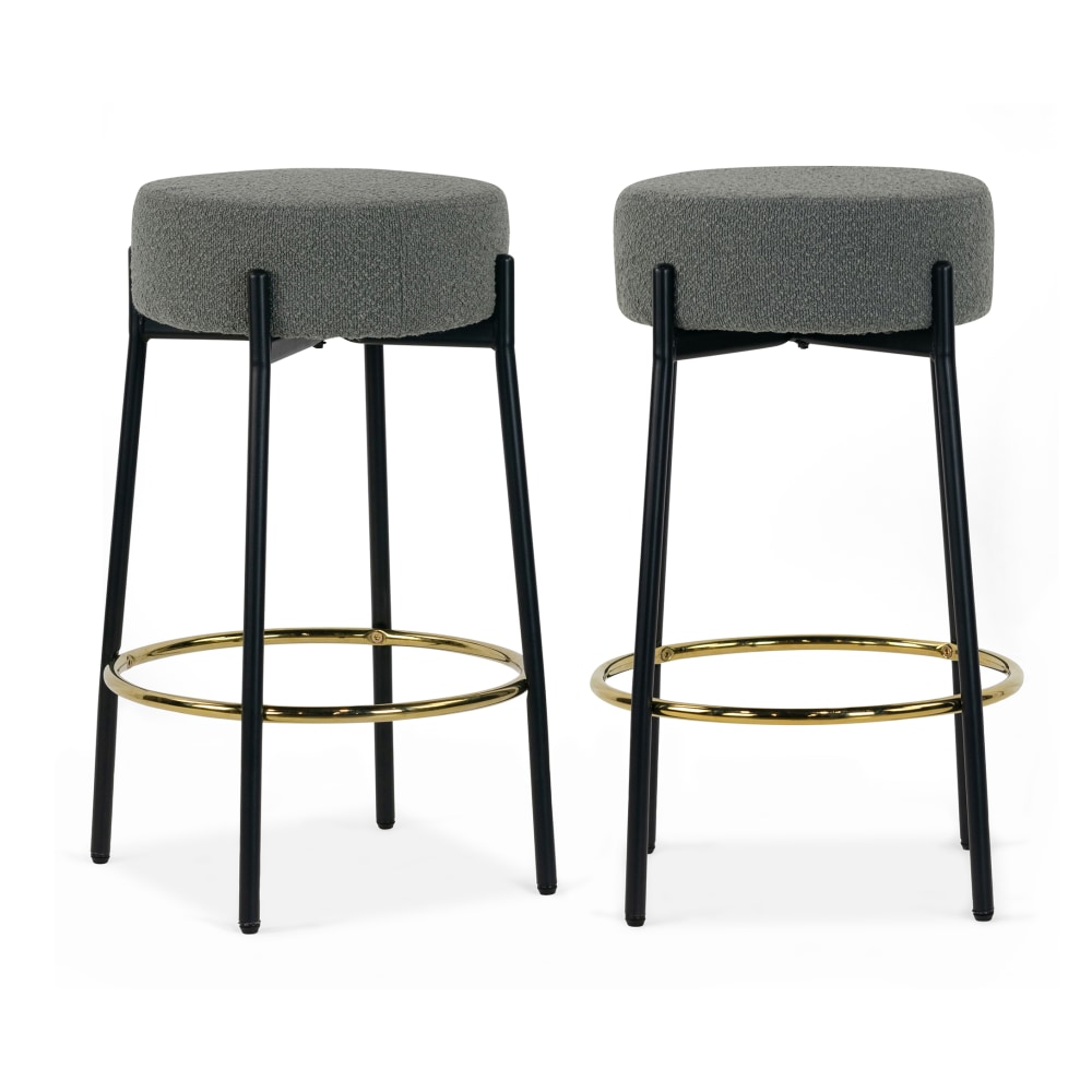 Glamour Home Avner Boucle Fabric Counter Height Stools,