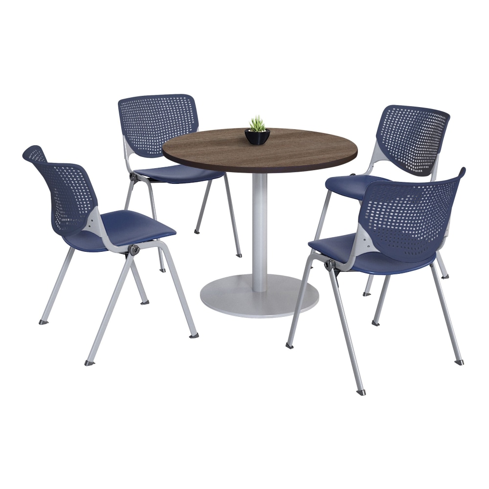 KFI Studios KOOL Round Pedestal Table With 4