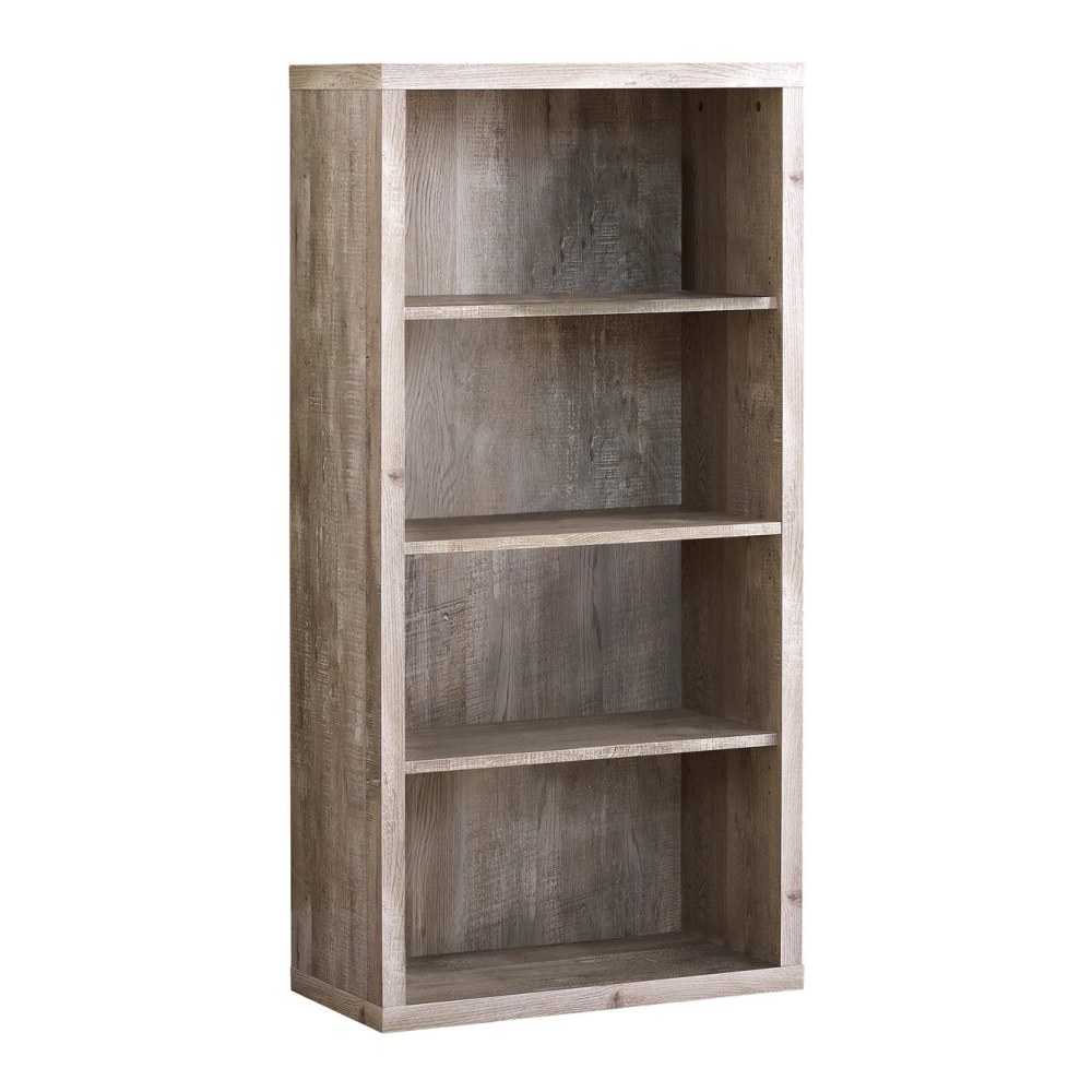 Monarch Specialties 48"H 4-Shelf Adjustable Bookcase, Taupe