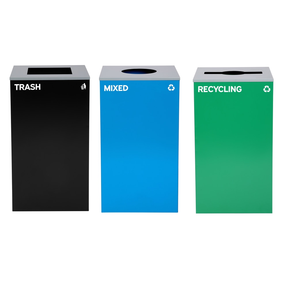 Alpine Industries Stainless-Steel Open Top Mixed Recycling And