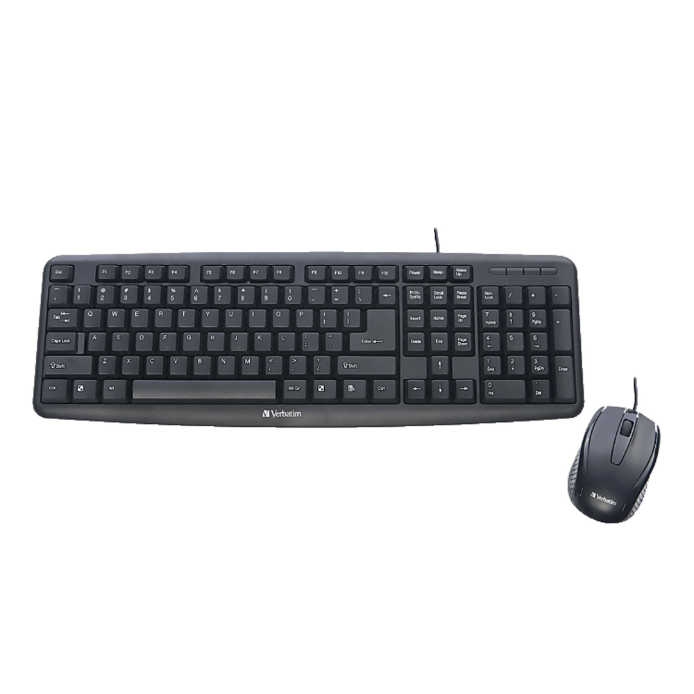 Verbatim® Slimline Corded USB Keyboard & Mouse Combo,
