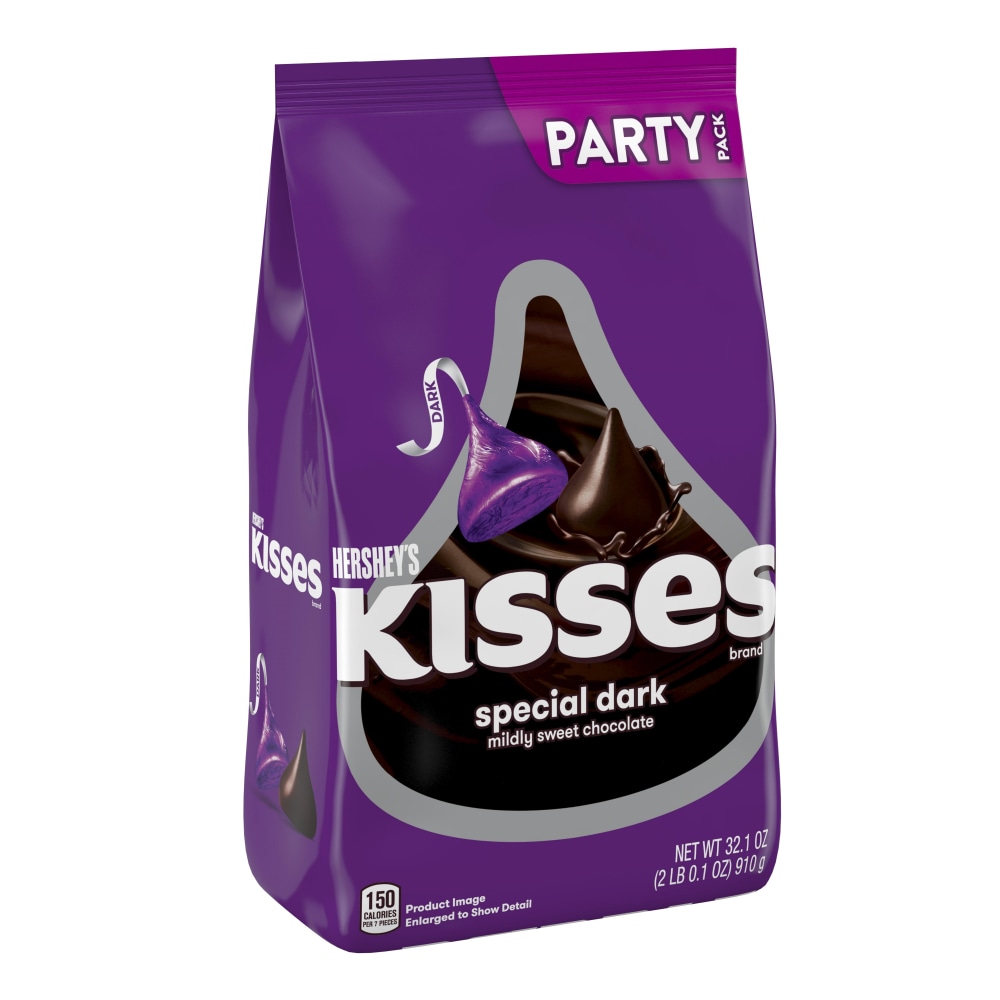 Hershey&#x27;s Kisses Dark Chocolate Candy, 32.1 Oz Bag