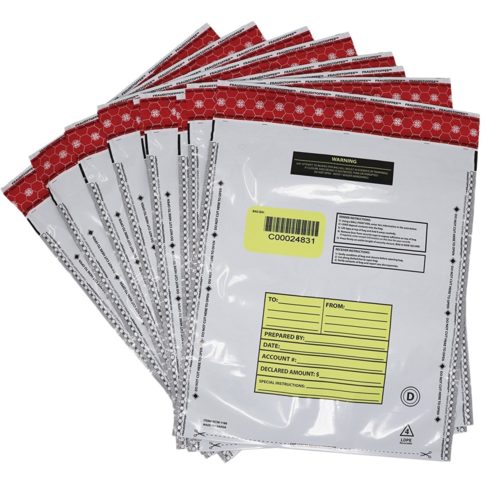Nadex Coins Deposit Bags, 12x16, Opaque, 100 Pack