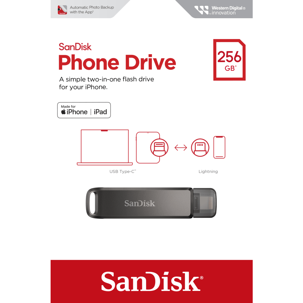 SanDisk Phone Drive, 256 GB, Black