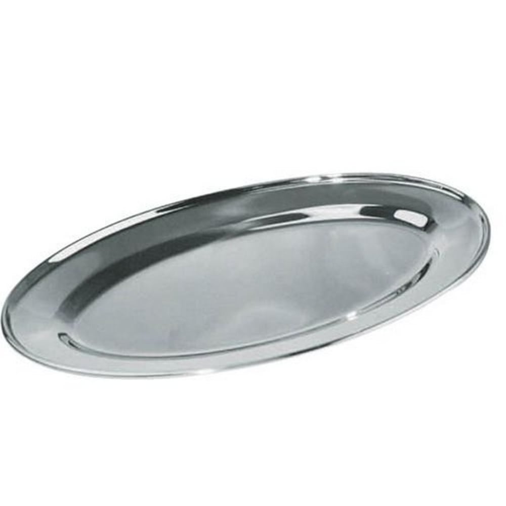 Winco Oval Stainless-Steel Platter, 14" x 8-3/4",