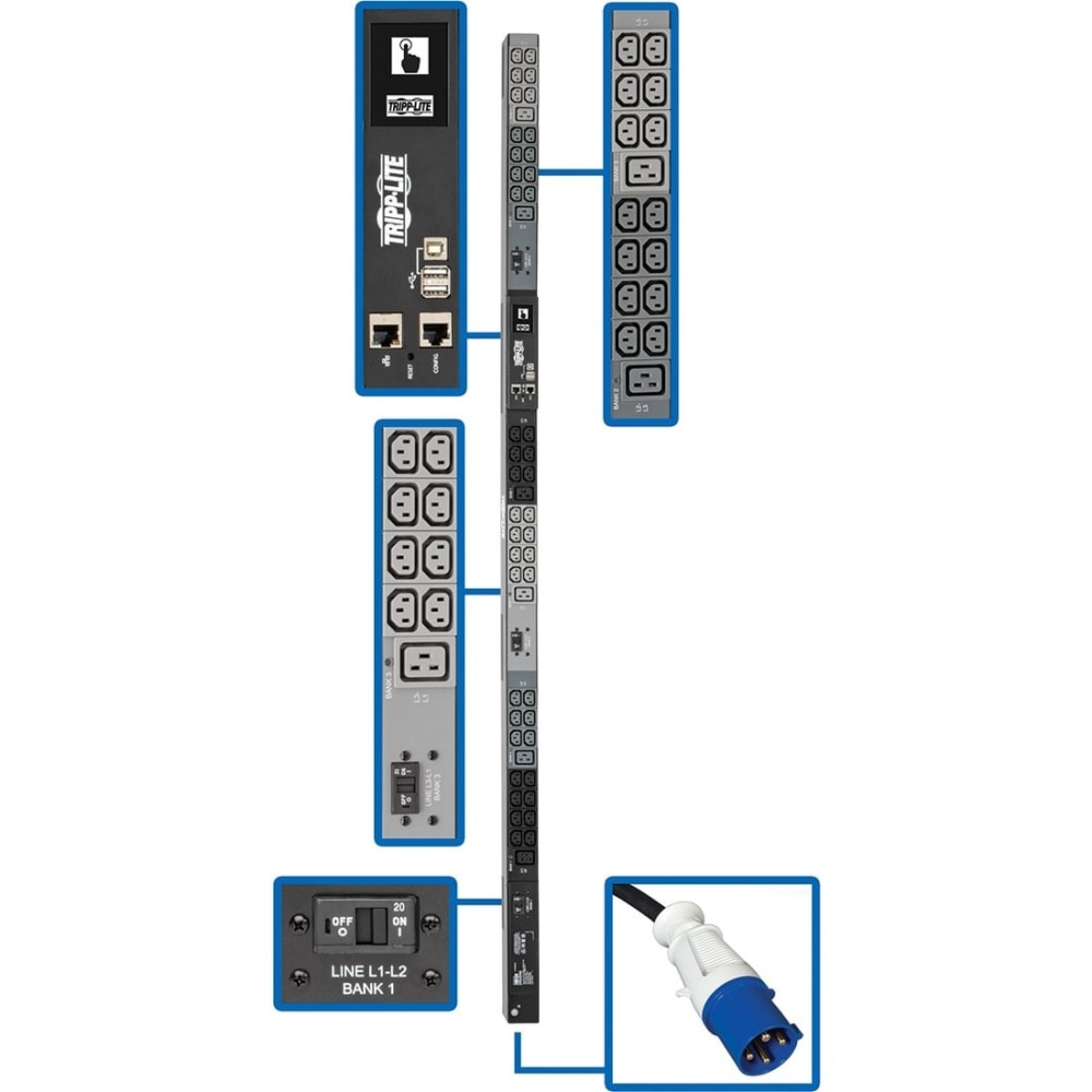 Tripp Lite 14.5kW 3-Phase Monitored PDU, LX Interface,