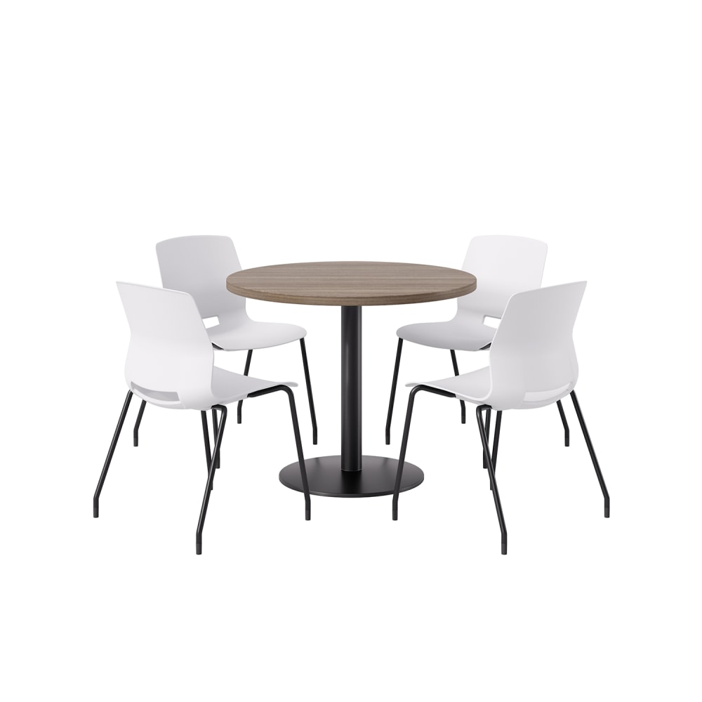 KFI Studios Midtown Pedestal Round Table Set With