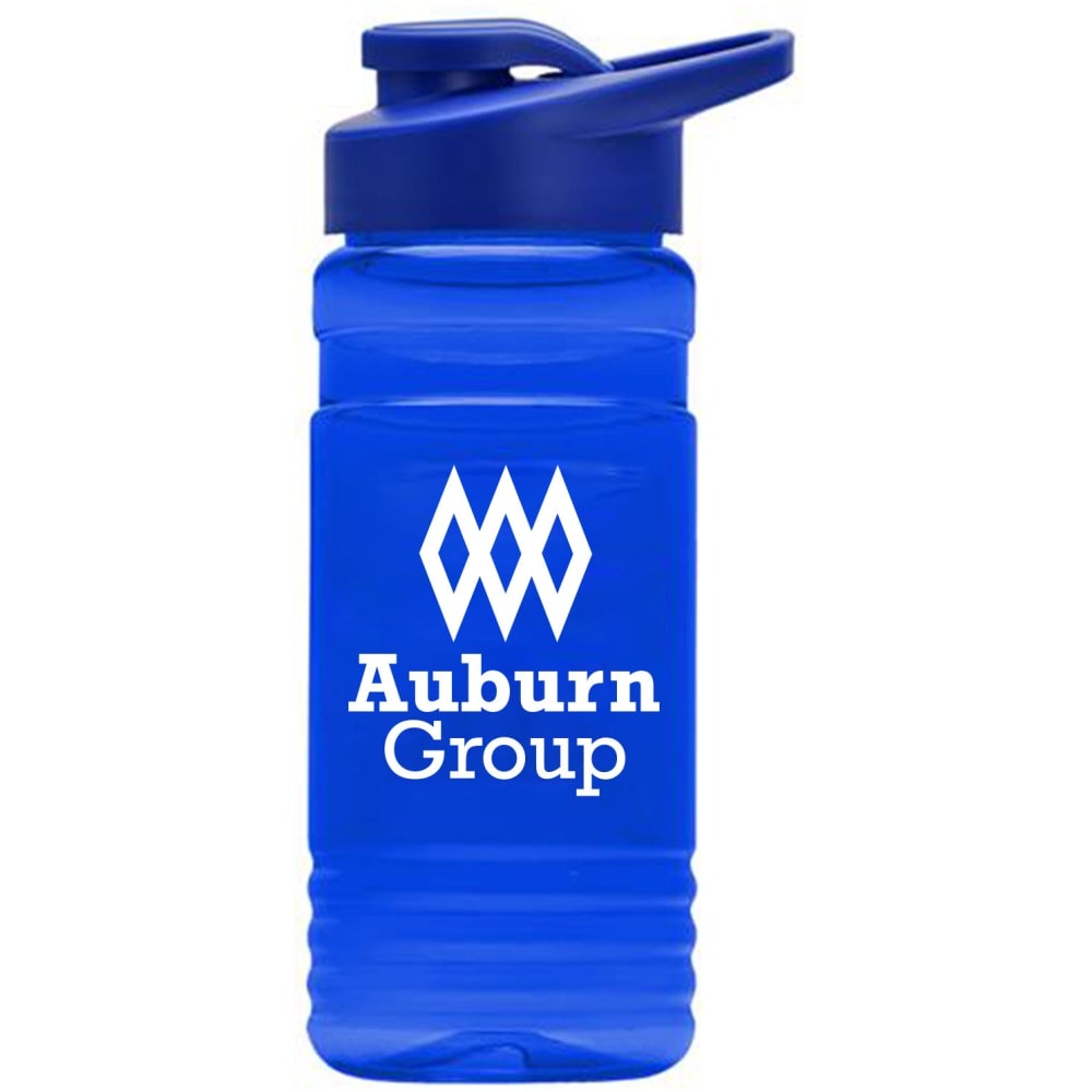 Custom Upcycle rPET Promotional Bottle With Drink-Thru Lid,
