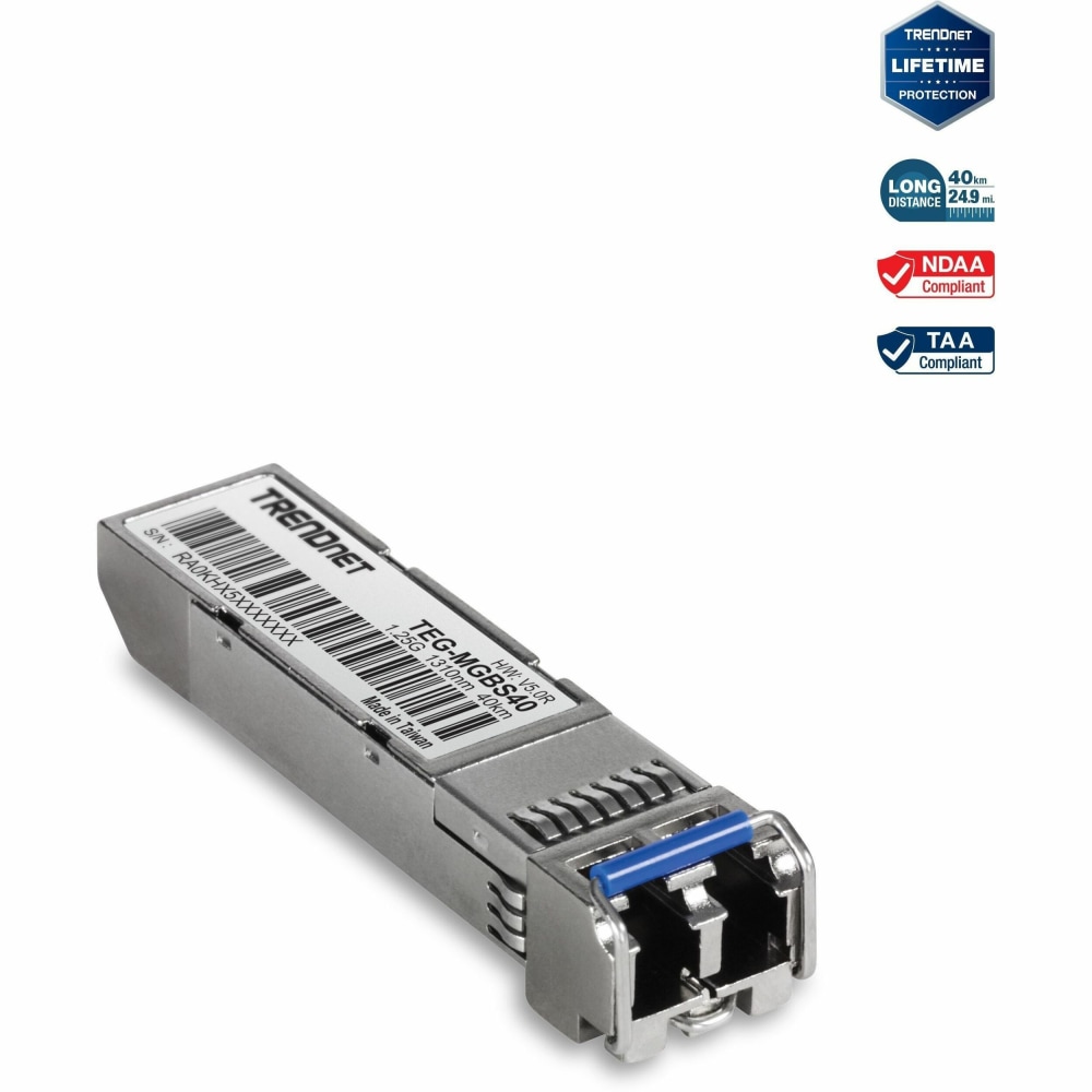 TRENDnet SFP To RJ45 Mini-GBIC Single Mode LC