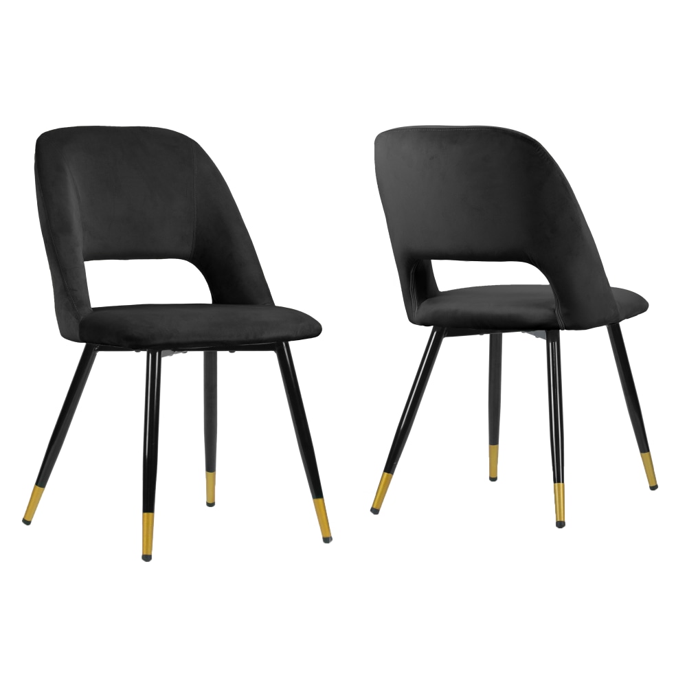 Glamour Home Ania Dining Chairs, Black, Set Of