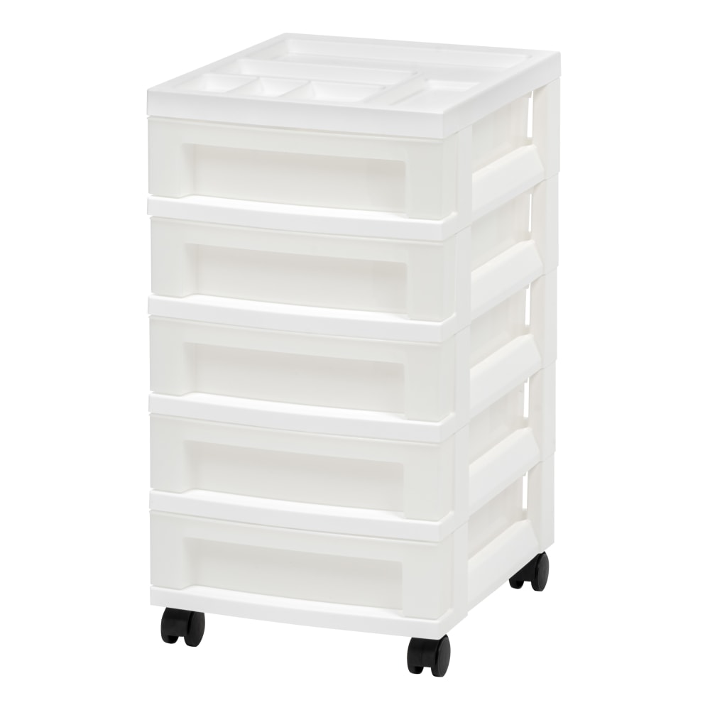 Iris Mini Chest, 5 Drawers, 27 Qt, White
