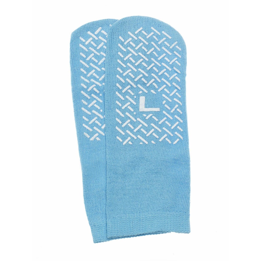 Medline Single-Tread Terry Cloth Slippers, Large, Blue, Pack