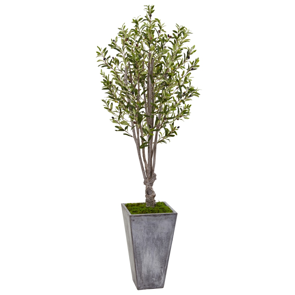 Nearly Natural 6&#x27;H Olive Artificial Tree With Planter,