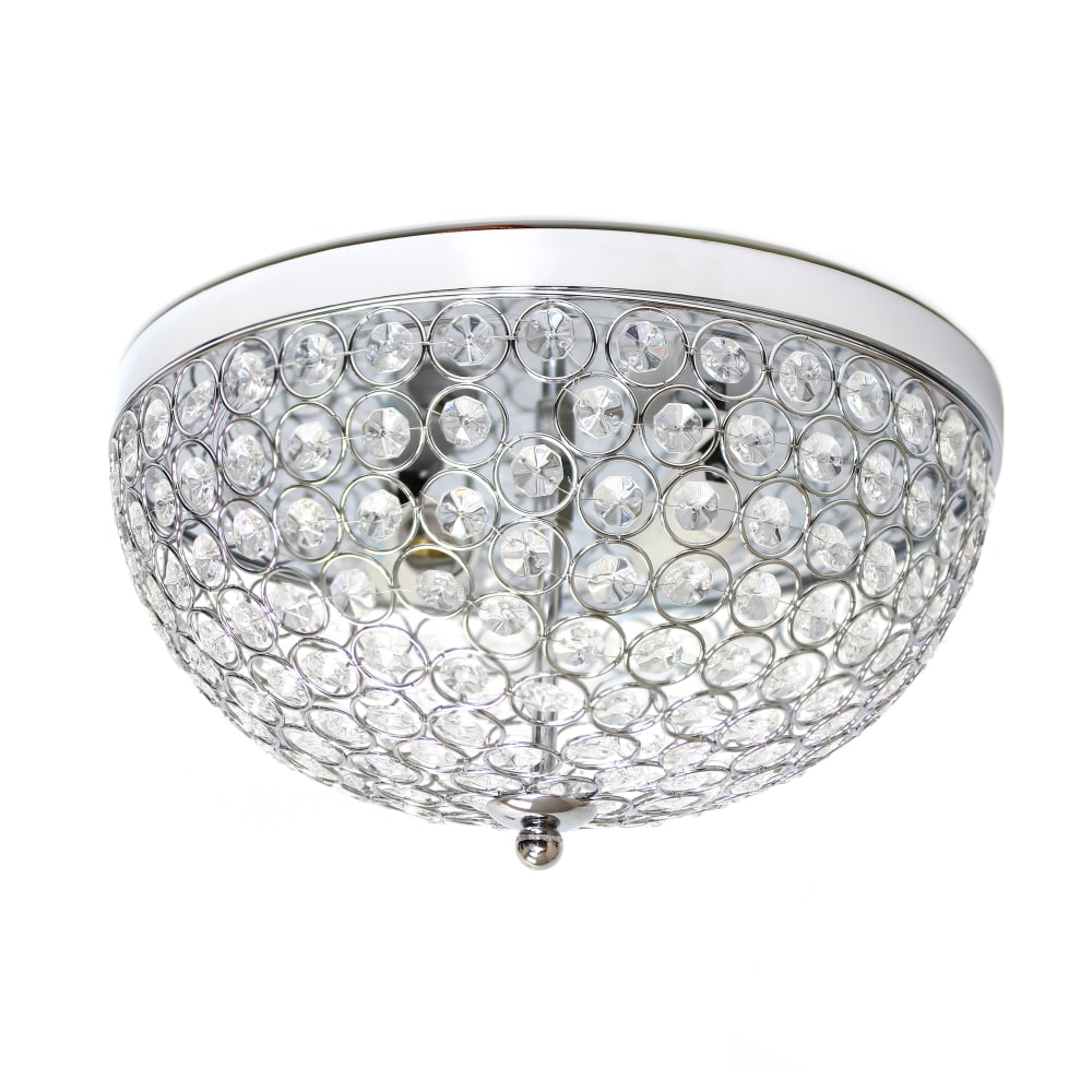 Lalia Home Crystal Glam 2-Light Ceiling Flush-Mount Light,