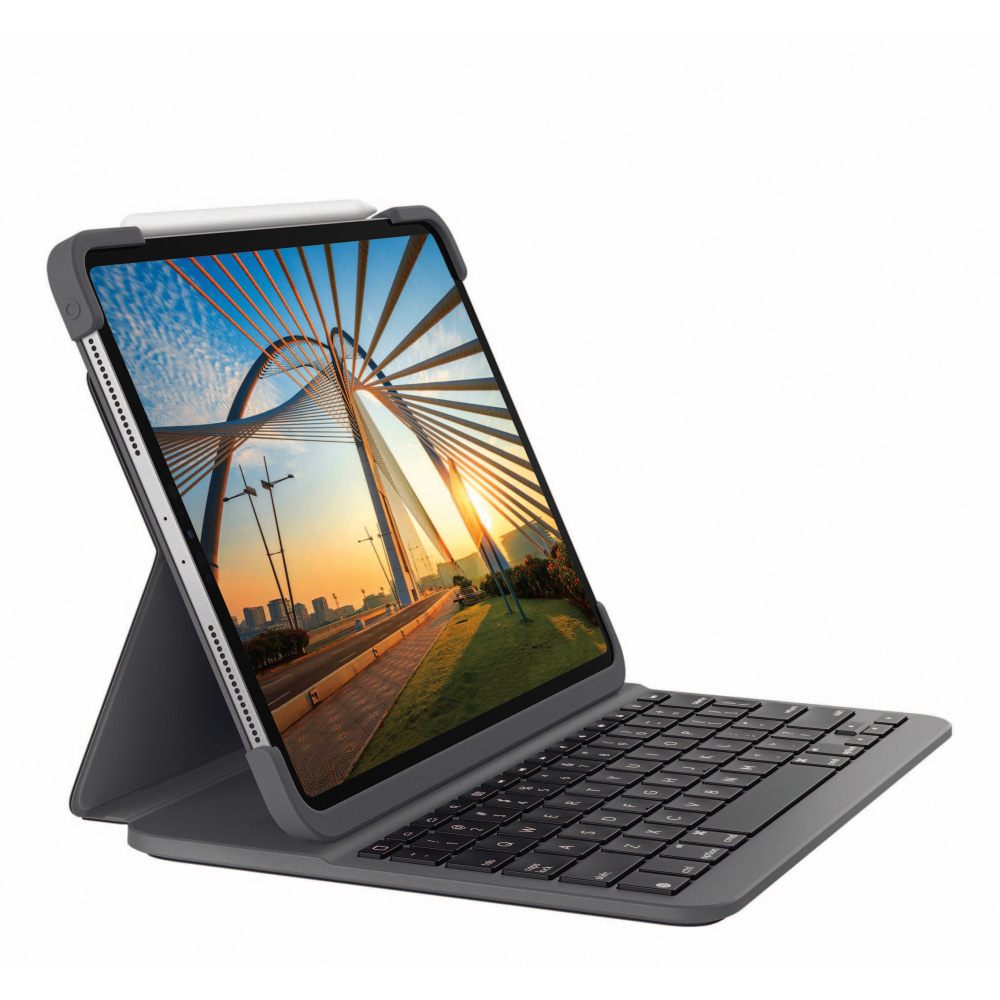 Logitech® Slim Folio Pro Keyboard Case, 11", Graphite