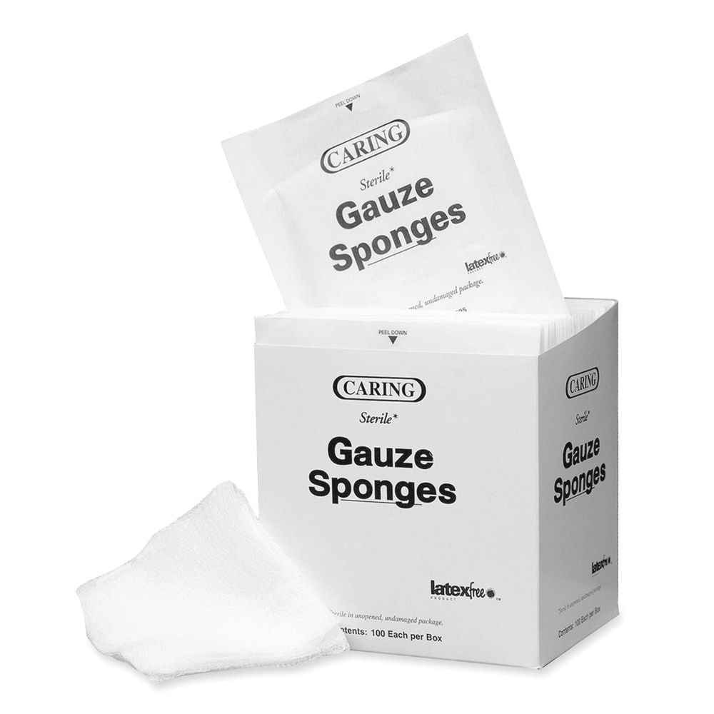 Medline CARING Woven Gauze Sponges, 12-Ply, 3" x