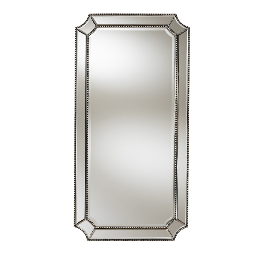 Baxton Studio Rectangular Wall Mirror With Beaded Frame,