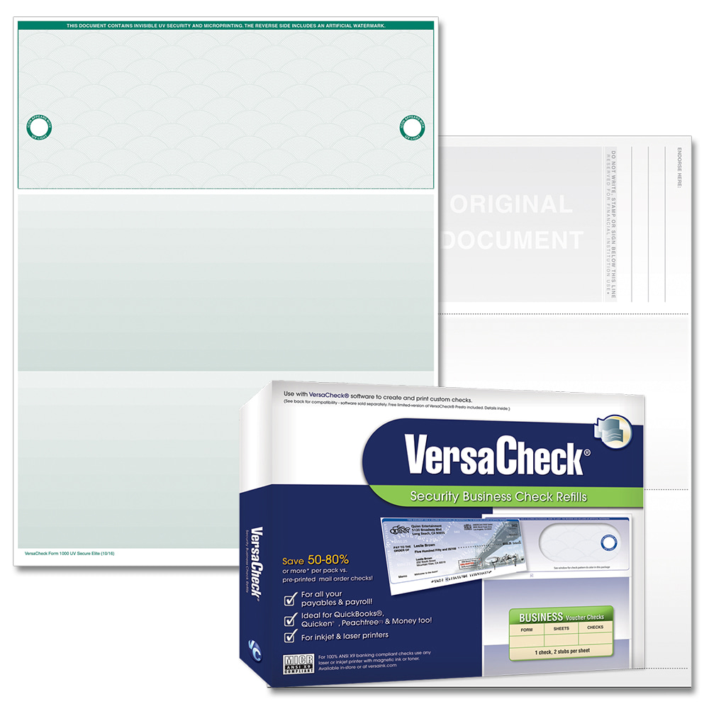 VersaCheck Security Business Check Refills, Form #1000, Business