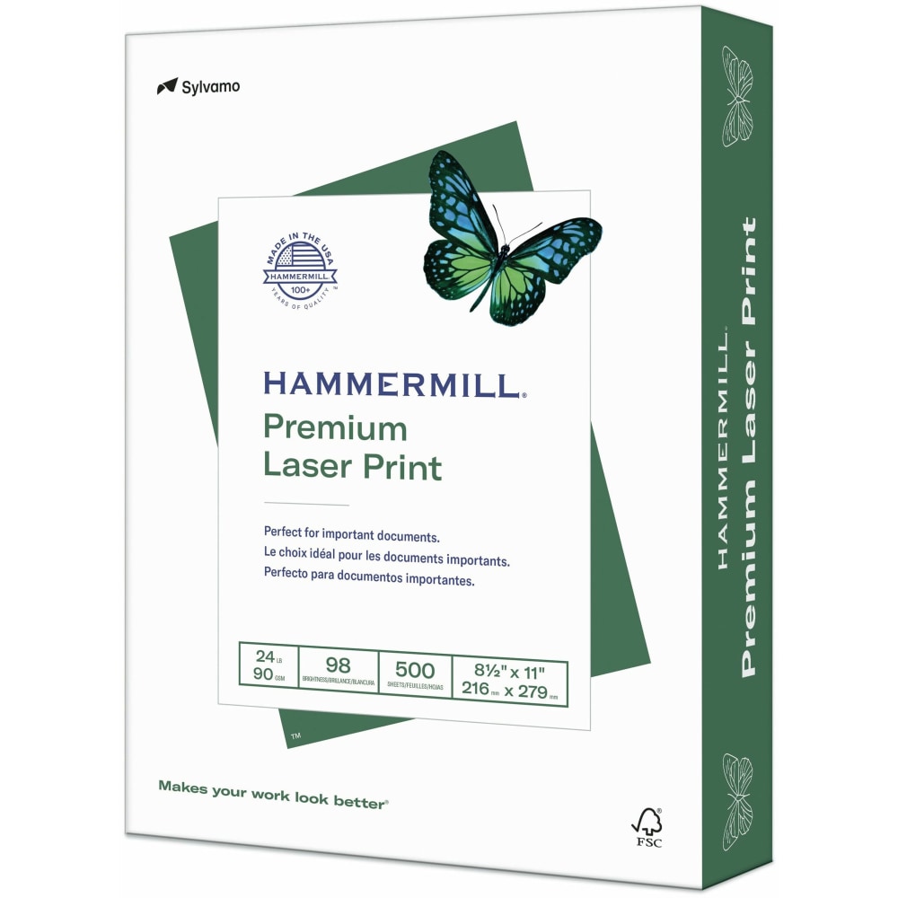 Hammermill® Premium Laser Paper, 1 Ream, Radiant White,