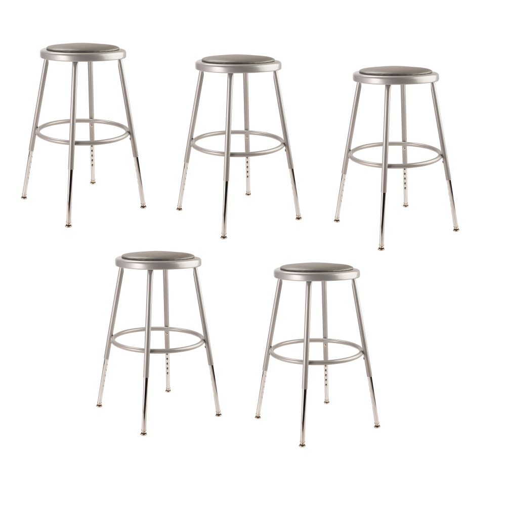National Public Seating Adjustable Vinyl-Padded Stools, 19 -