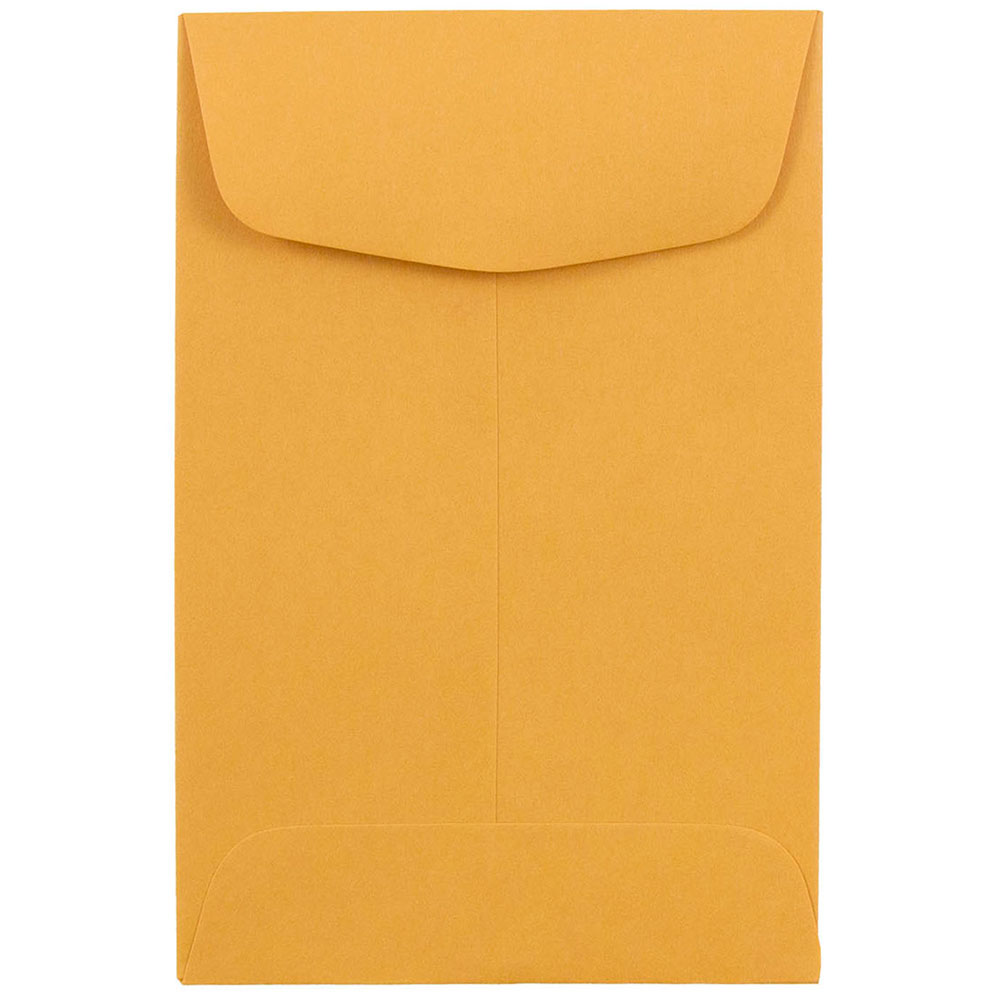 JAM Paper® Coin Envelopes, #4", Gummed Seal, Brown