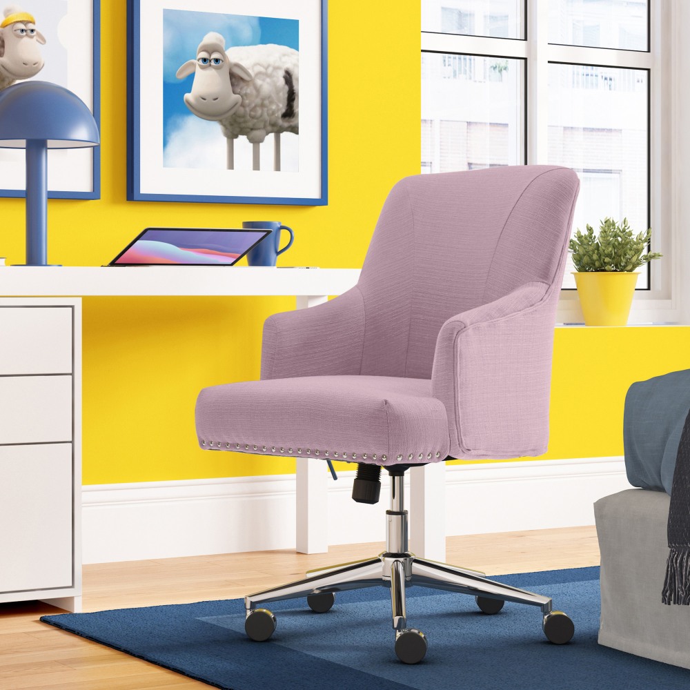 Serta® Leighton Home Mid-Back Office Chair, Twill Fabric,