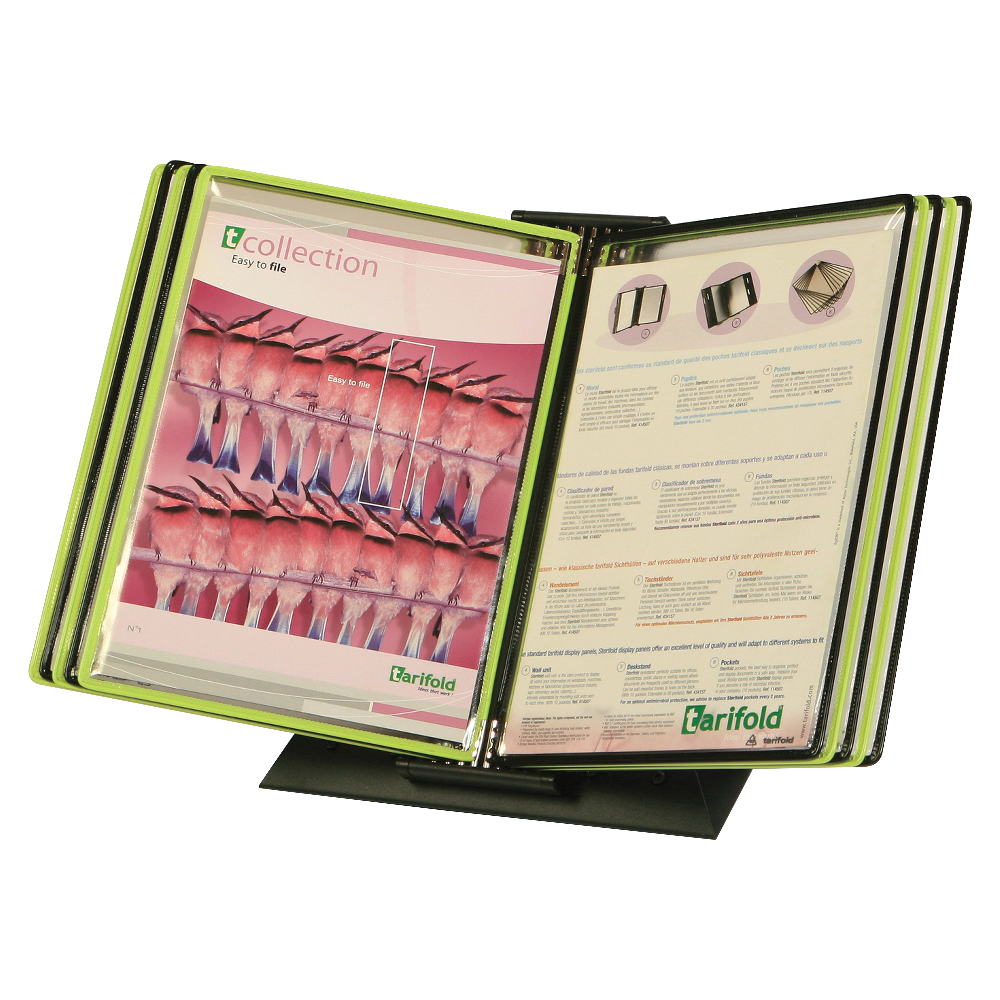 Tarifold Black Line 10-Section Desktop Organizer, 14"H x