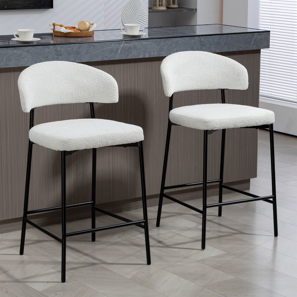 Glamour Home Bennett Upholstered Fabric Counter-Height Stools