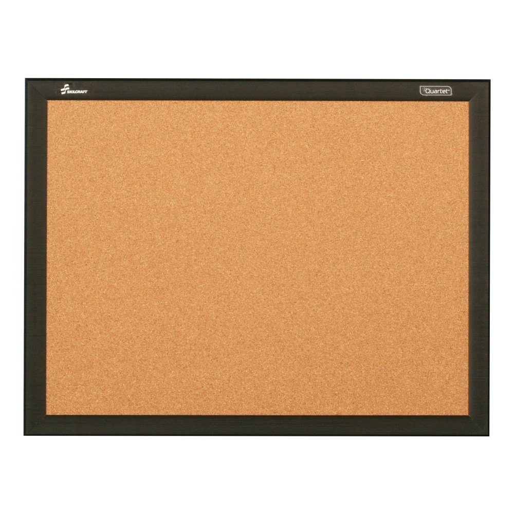 SKILCRAFT® Cork Bulletin Board, 36" x 48", Aluminum