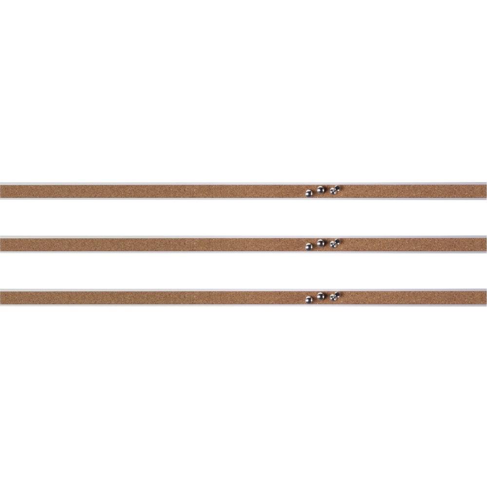 Lorell® Cork Strip Bulletin Bars, 1" x 18",