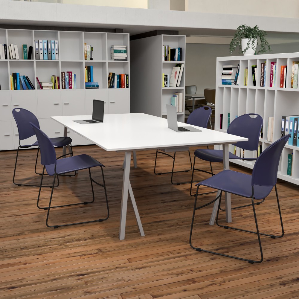 Flash Furniture HERCULES Series Ultra-Compact Stack Chairs, Blue,