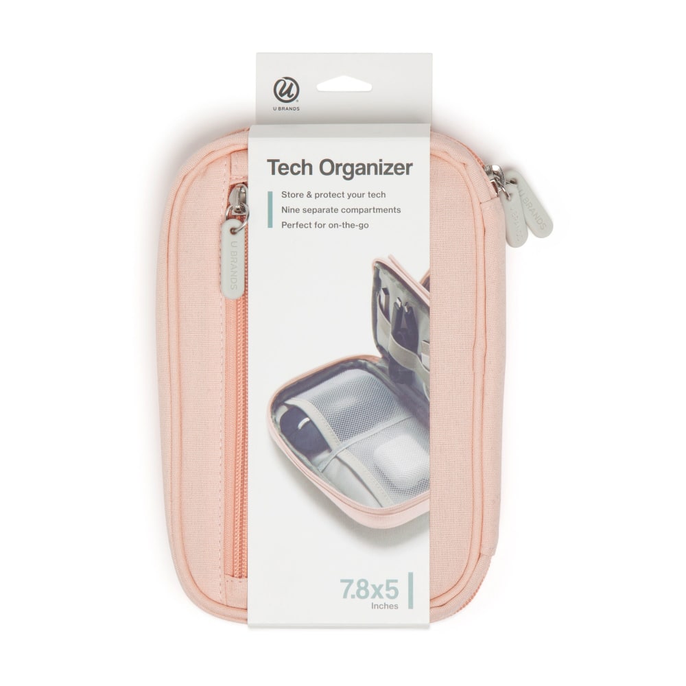 U Brands® Dual Zip Canvas Tech Pouch, 5”H