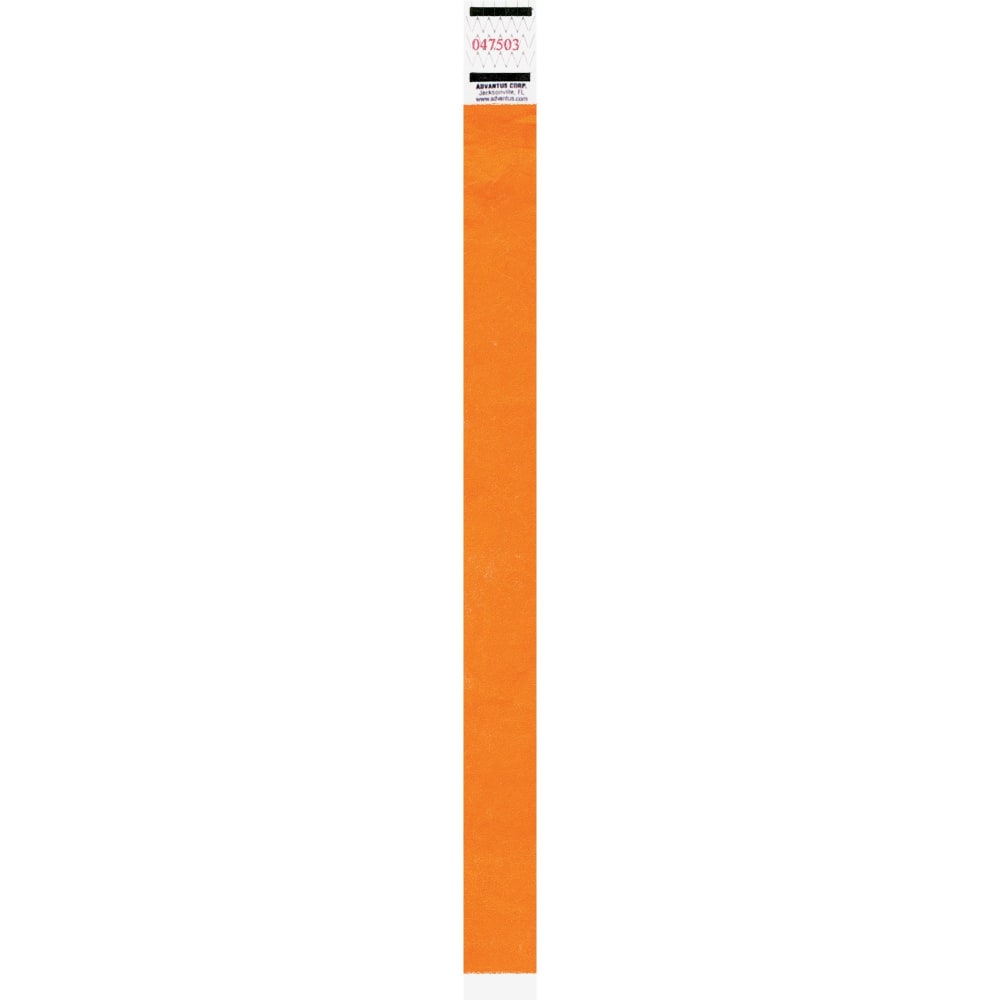 Advantus Neon Tyvek Wristbands - Neon Orange -