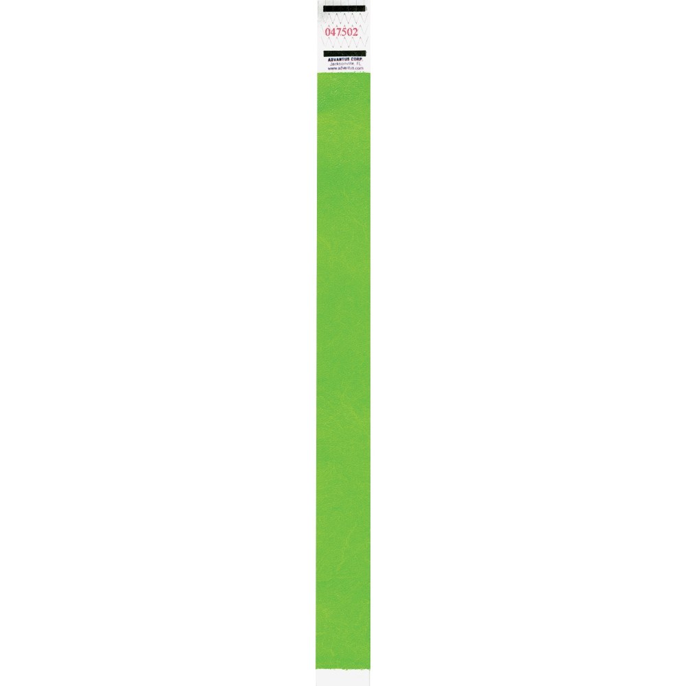 Advantus Neon Tyvek Wristbands - Neon Green -