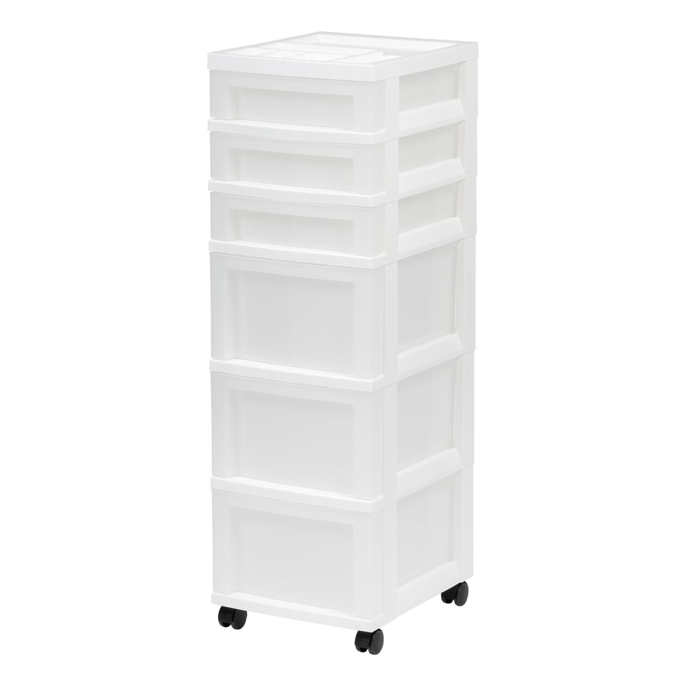 Iris Mini Chest, 6 Drawers, 67 Qt, White