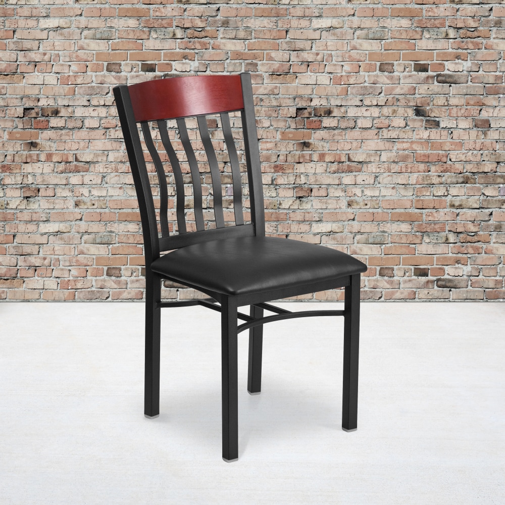 Flash Furniture Vertical-Back Metal And Wood Restaurant Accent