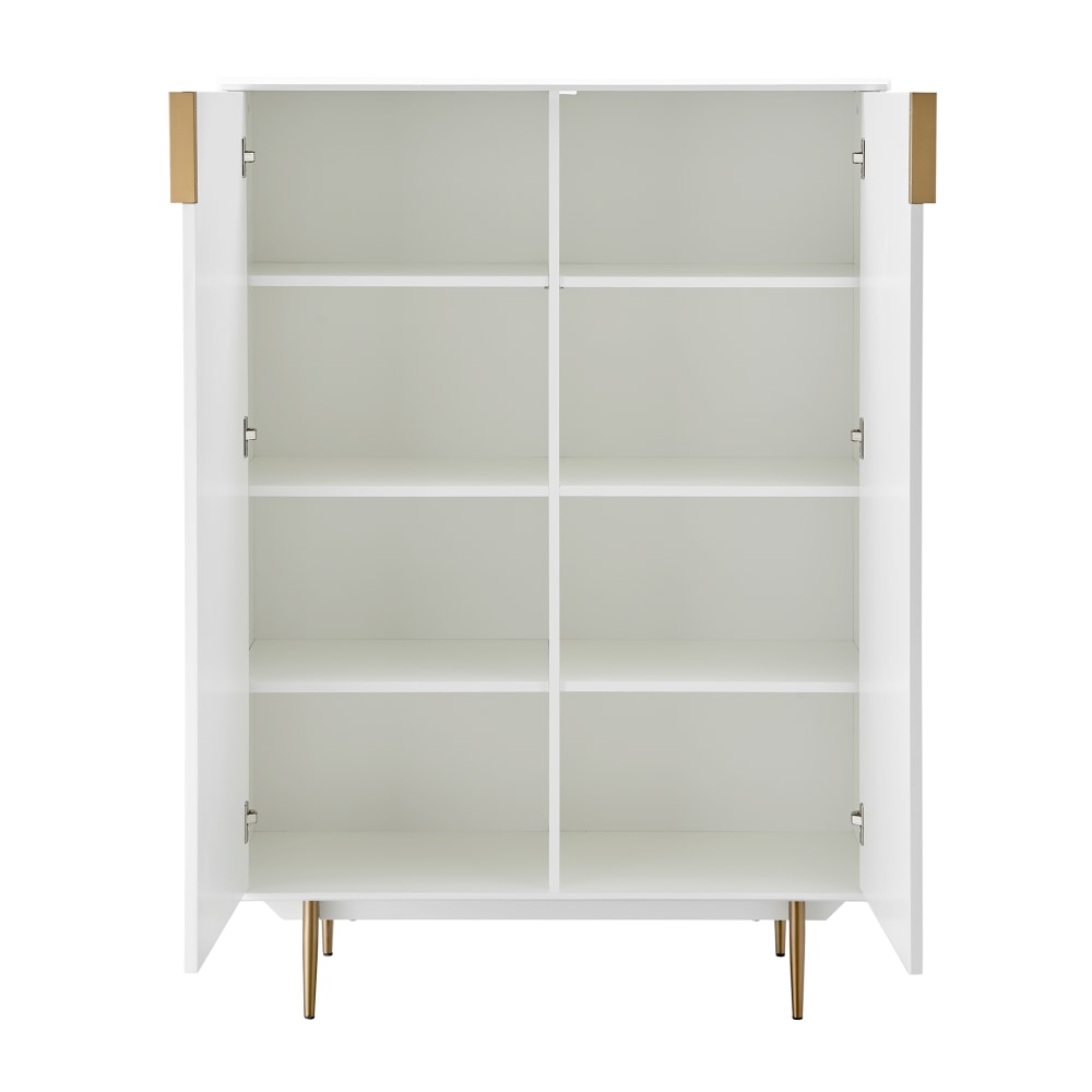 Eurostyle Norna 40"W Cabinet, Matte White/Brass