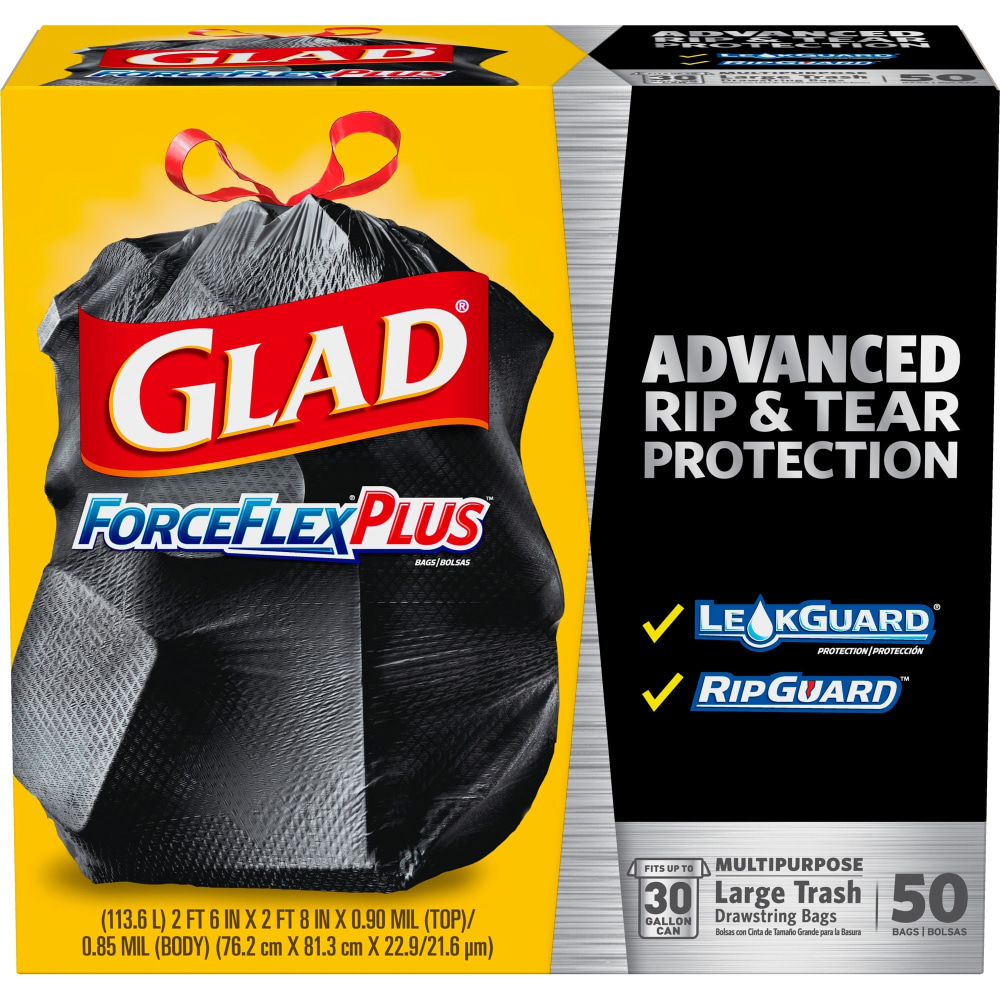 Glad ForceFlexPlus Drawstring Large Trash Bags - Large