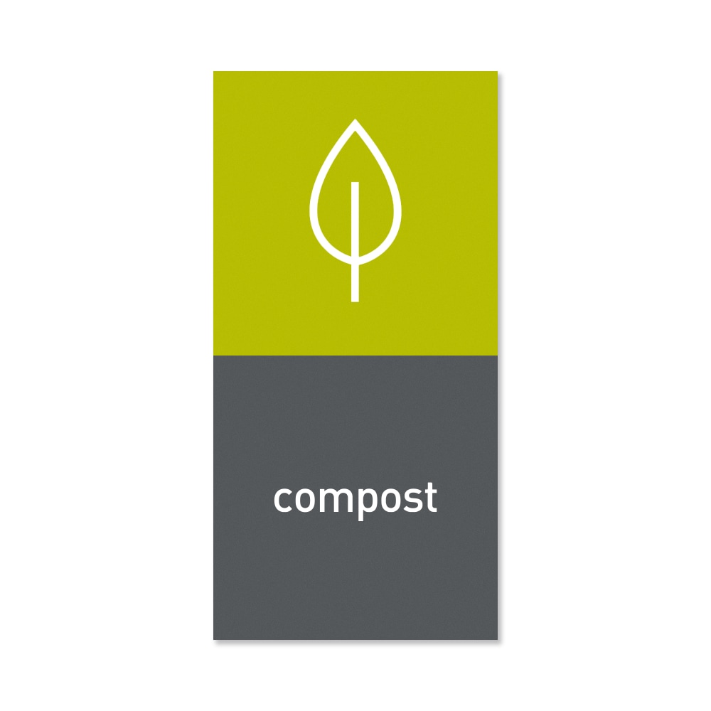 simplehuman Magnetic Trash Label, Compost, 4" x 8",